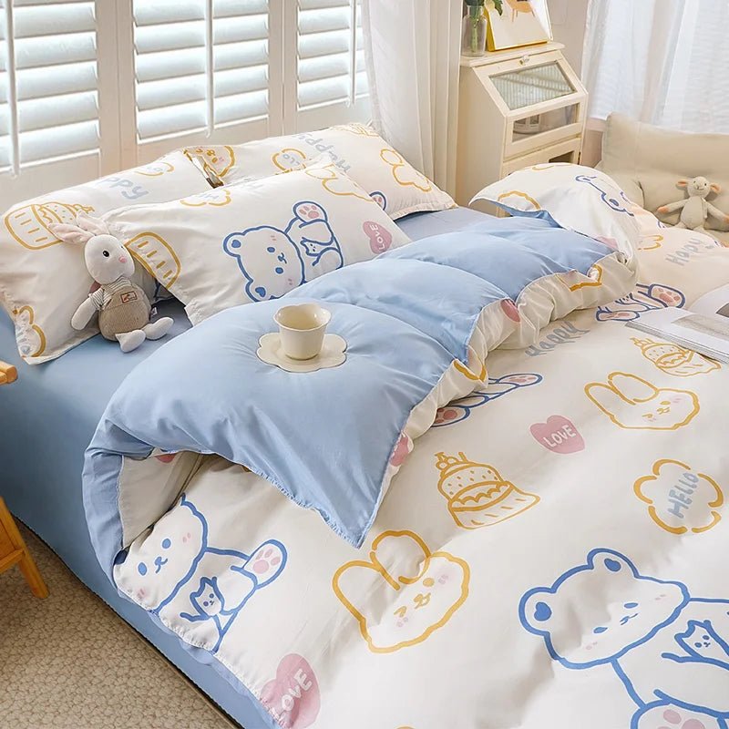 Washed Cotton 4 Piece Bedding Set - Casatrail.com