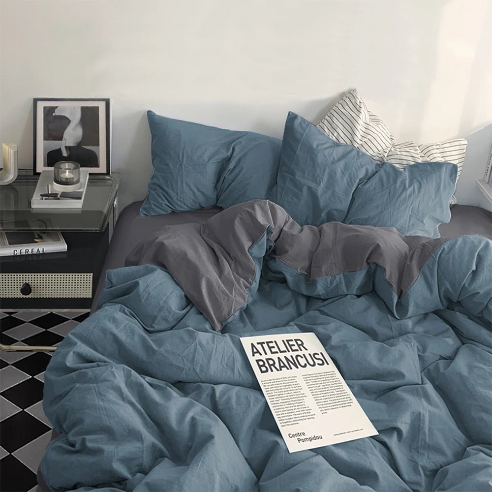 Washed Cotton 4 Piece Bedding Set - Casatrail.com