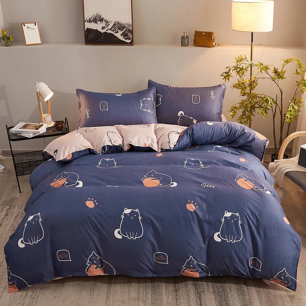 Washed Cotton 4 Piece Bedding Set - Casatrail.com