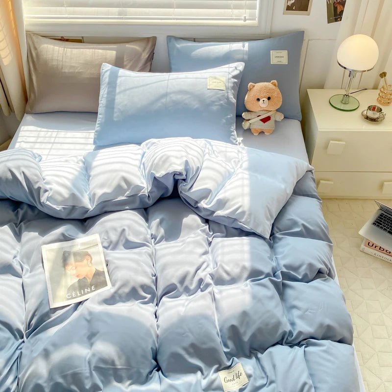 Washed Cotton 4 Piece Bedding Set - Casatrail.com