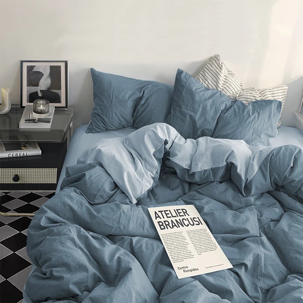 Washed Cotton 4 Piece Bedding Set - Casatrail.com