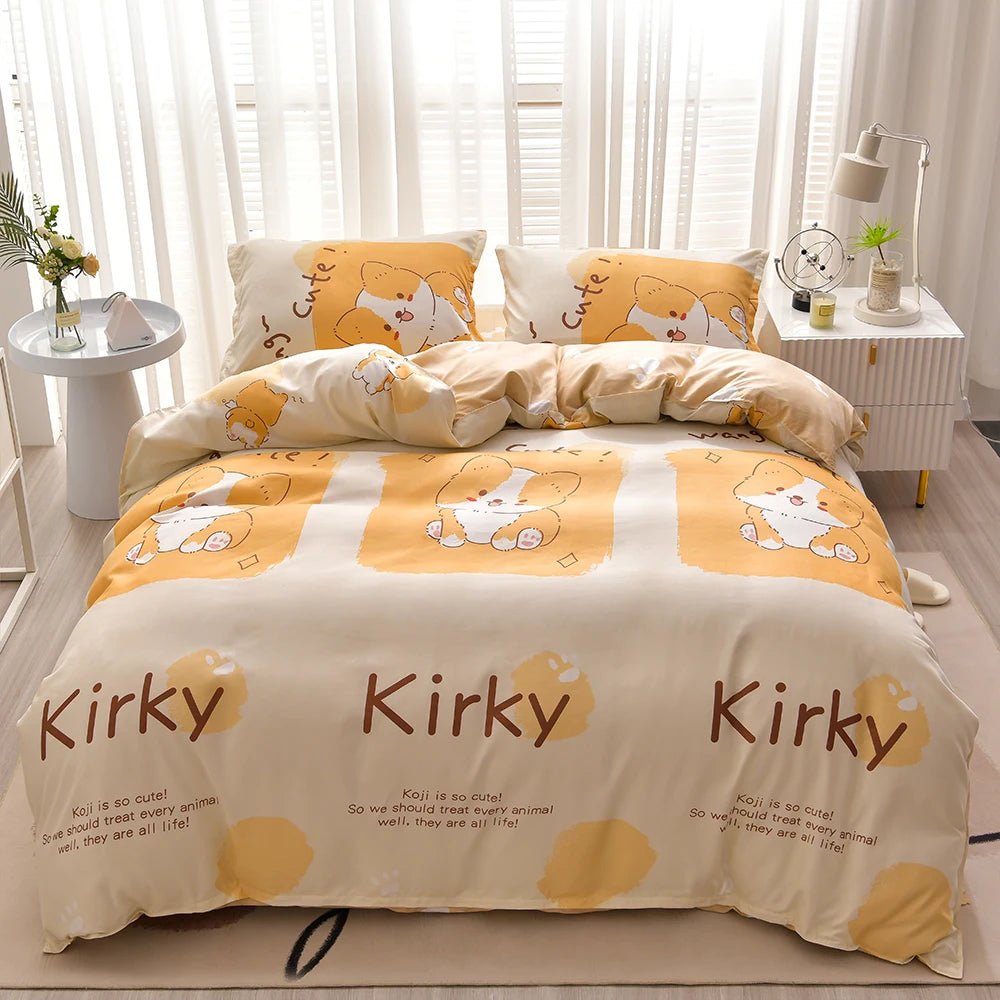 Washed Cotton 4 Piece Bedding Set - Casatrail.com