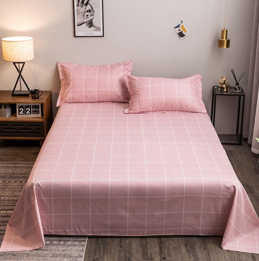 Washed Cotton Flat Bed Sheets Set with 3Pcs Pillowcase - Casatrail.com