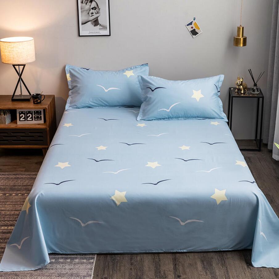 Washed Cotton Flat Bed Sheets Set with 3Pcs Pillowcase - Casatrail.com