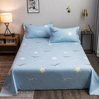 Thumbnail for Washed Cotton Flat Bed Sheets Set with 3Pcs Pillowcase - Casatrail.com