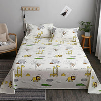 Thumbnail for Washed Cotton Flat Bed Sheets Set with 3Pcs Pillowcase - Casatrail.com