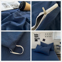 Thumbnail for Washed Cotton Linen Blue Duvet Cover - Casatrail.com