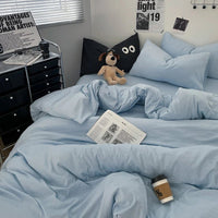 Thumbnail for Washed Cotton Linen Blue Duvet Cover - Casatrail.com