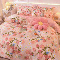 Thumbnail for Washed Cotton Microfiber Cute Bedding Set Duvet Cover - Casatrail.com