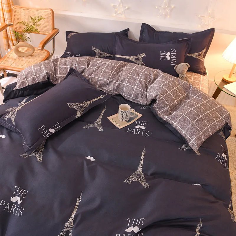 Washed Cotton Microfiber Cute Bedding Set Duvet Cover - Casatrail.com