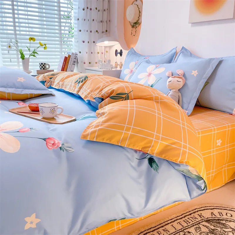 Washed Cotton Microfiber Cute Bedding Set Duvet Cover - Casatrail.com