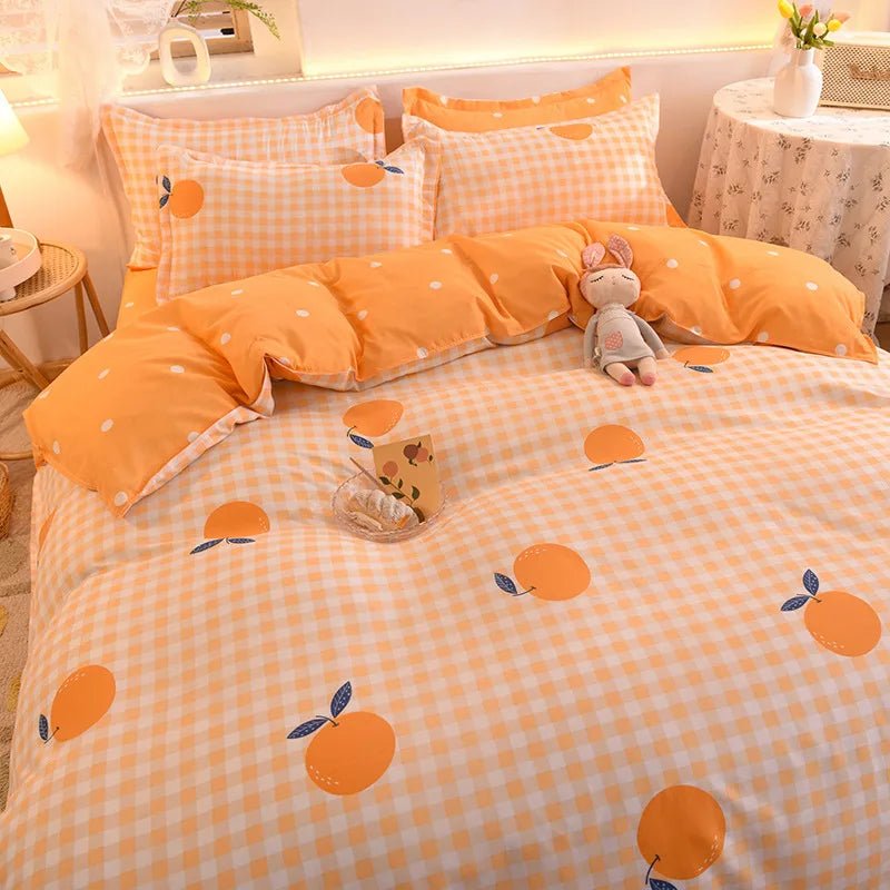 Washed Cotton Microfiber Cute Bedding Set Duvet Cover - Casatrail.com