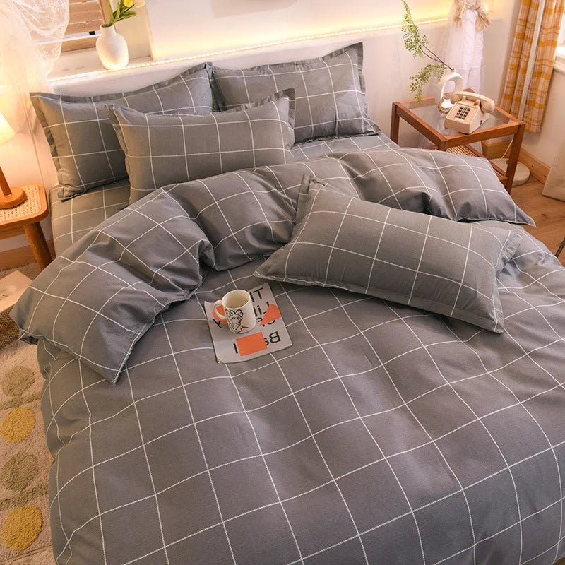 Washed Cotton Microfiber Cute Bedding Set Duvet Cover - Casatrail.com