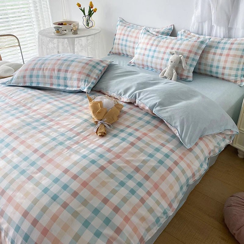 Washed Cotton Microfiber Cute Bedding Set Duvet Cover - Casatrail.com