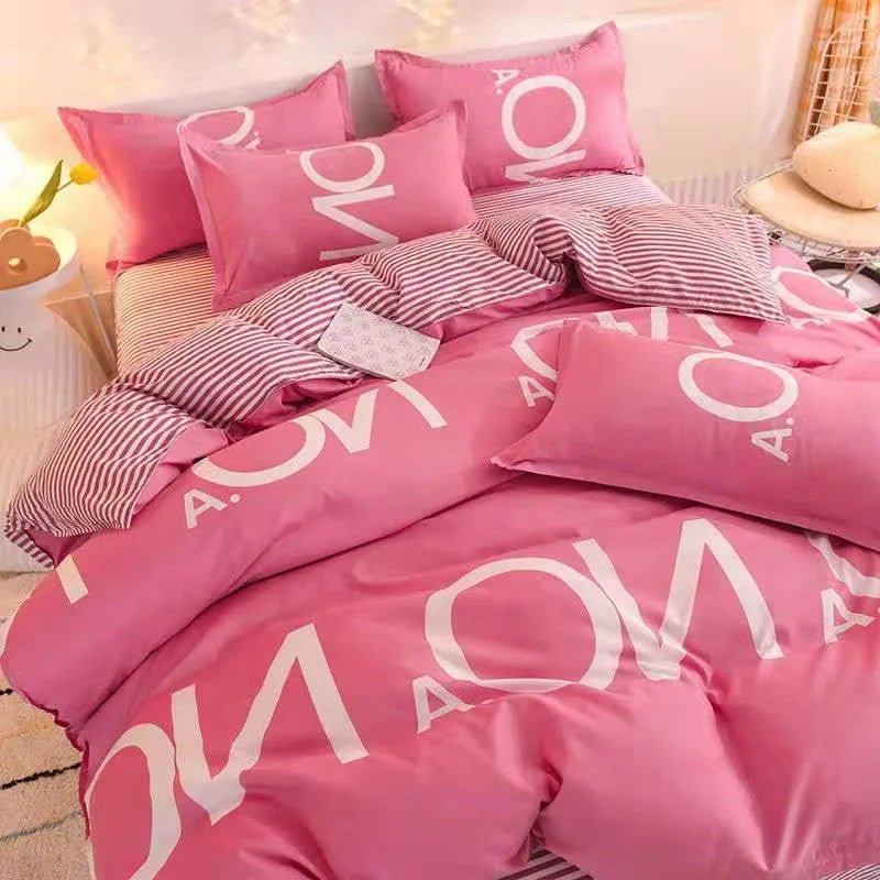 Washed Cotton Microfiber Cute Bedding Set Duvet Cover - Casatrail.com