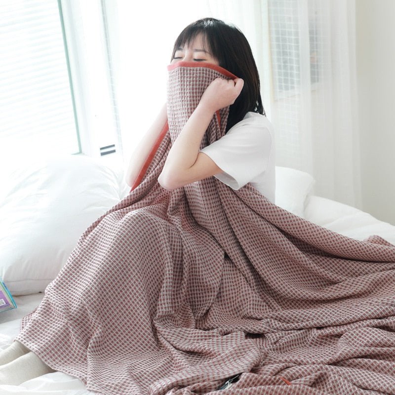 Washed Waffle Pure Cotton Throw Blanket - Casatrail.com