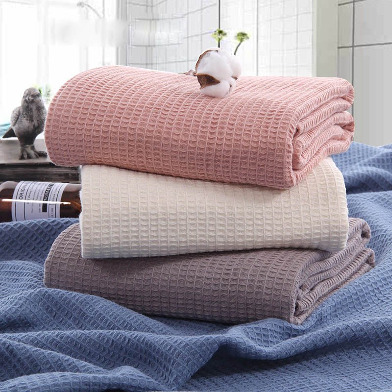 Washed Waffle Pure Cotton Throw Blanket - Casatrail.com