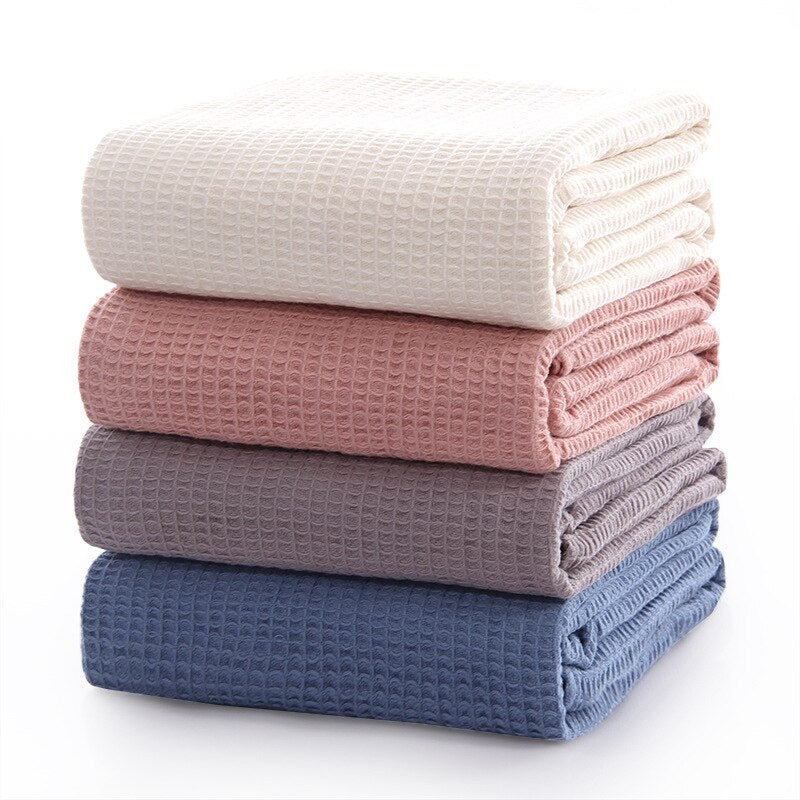 Washed Waffle Pure Cotton Throw Blanket - Casatrail.com