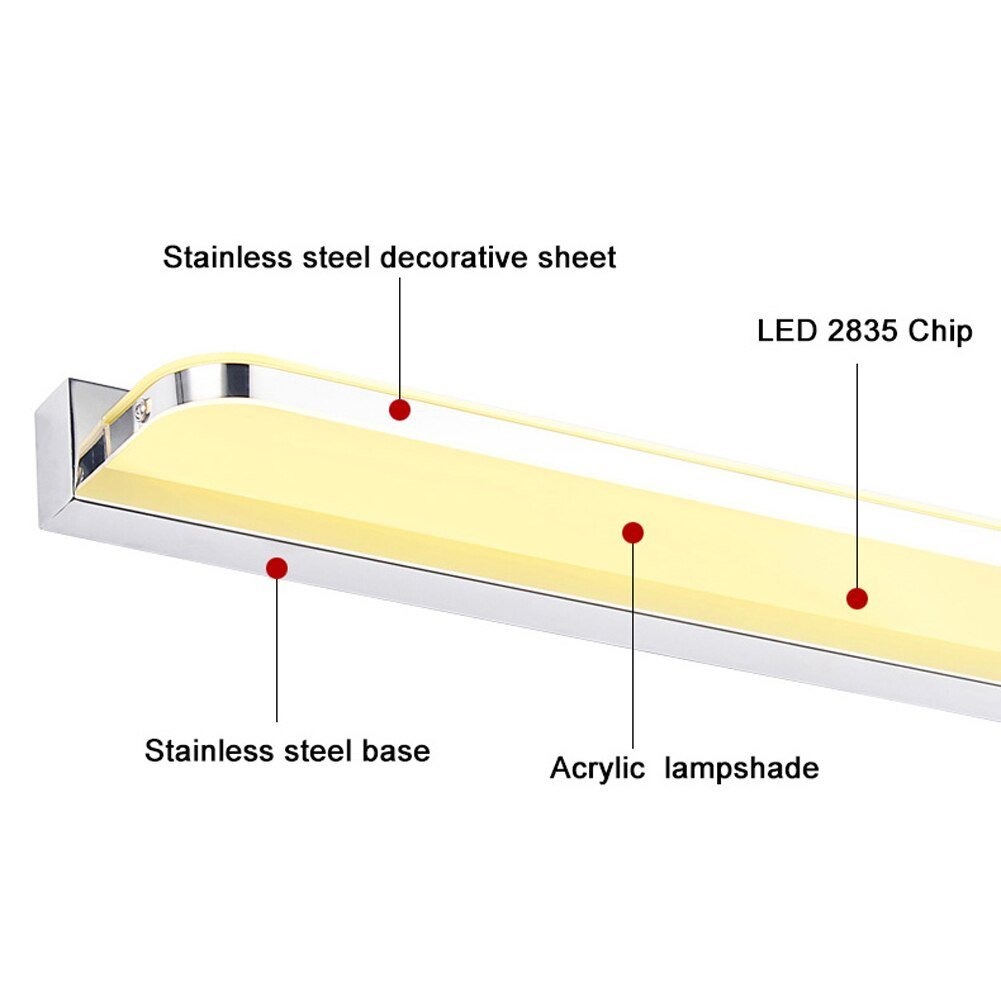 Waterproof LED Vanity Light for Bathroom Toilet Mirror - Casatrail.com