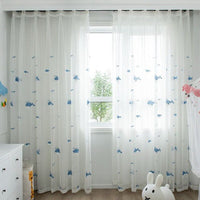 Thumbnail for Whale Voile Curtains for Kids Bedroom - Casatrail.com