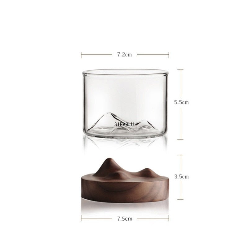 Whiskey Glass with Wooden Base - Casatrail.com