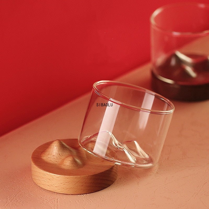 Whiskey Glass with Wooden Base - Casatrail.com