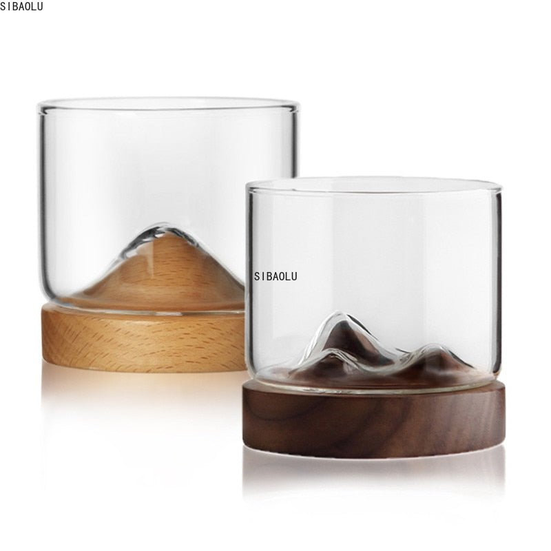 Whiskey Glass with Wooden Base - Casatrail.com