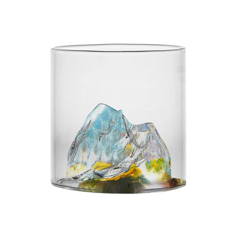 Whisky Glass Cup with 3D Mountain Water Artwork - Casatrail.com