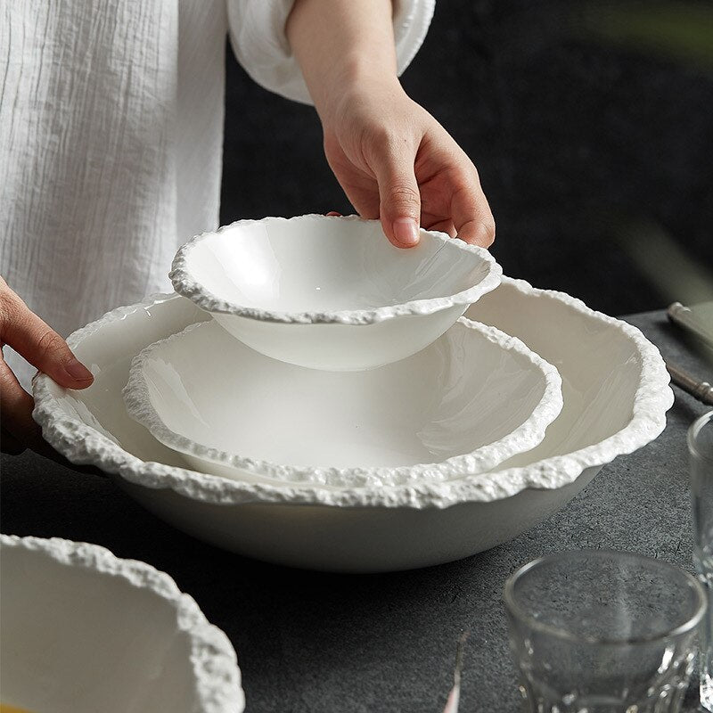 White Ceramic Soup Bowl for High - Grade Tableware - Casatrail.com