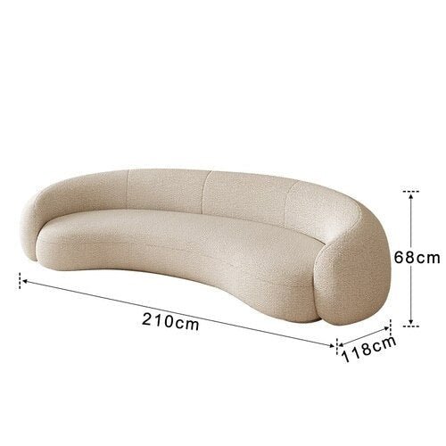 White Curved Sofa for Modern Living Rooms - Casatrail.com