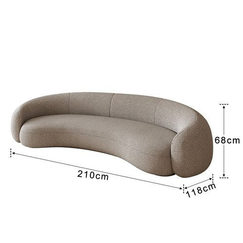 White Curved Sofa for Modern Living Rooms - Casatrail.com