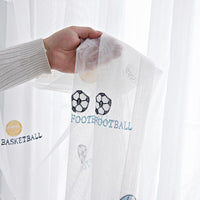 Thumbnail for White Football Tulle Curtains Ready - made Sheer Curtain - Casatrail.com