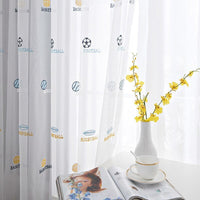 Thumbnail for White Football Tulle Curtains Ready - made Sheer Curtain - Casatrail.com