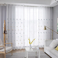 Thumbnail for White Football Tulle Curtains Ready - made Sheer Curtain - Casatrail.com
