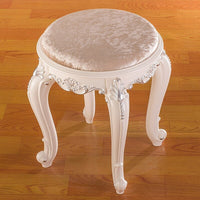 Thumbnail for White French Makeup Stool with Solid Wood Design - Casatrail.com