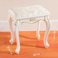 Thumbnail for White French Makeup Stool with Solid Wood Design - Casatrail.com