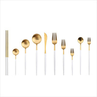 Thumbnail for White Gold Stainless Steel Cutlery Set - Casatrail.com