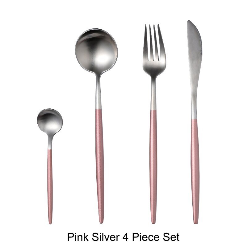 White Gold Stainless Steel Cutlery Set - Casatrail.com