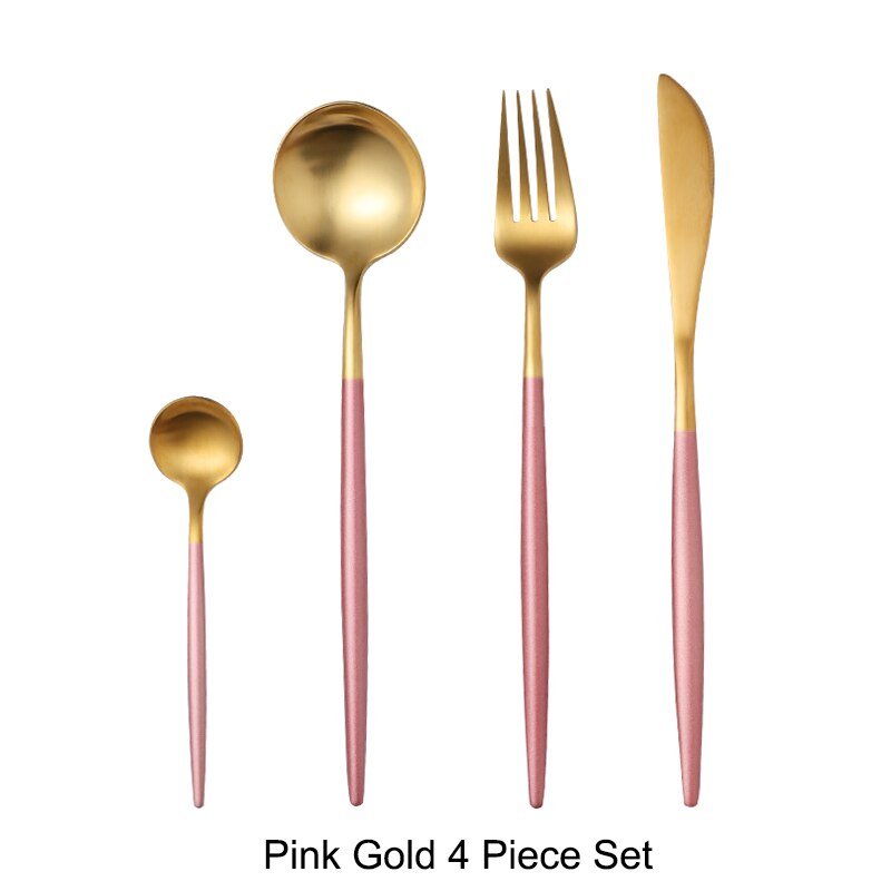 White Gold Stainless Steel Cutlery Set - Casatrail.com