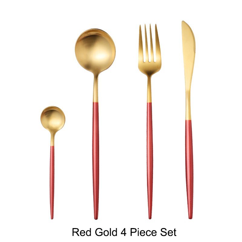 White Gold Stainless Steel Cutlery Set - Casatrail.com