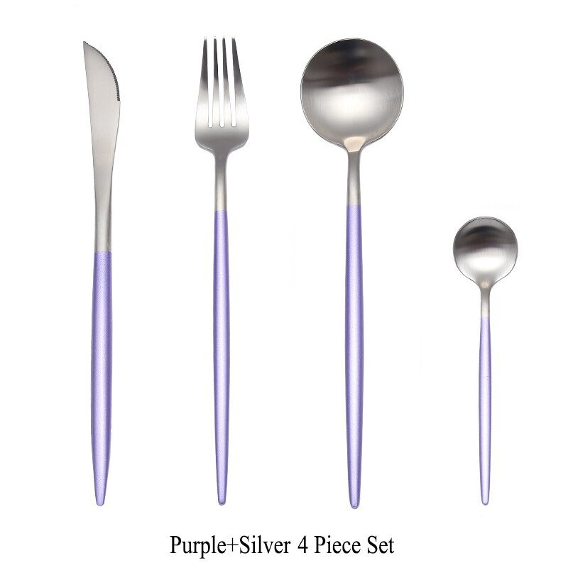 White Gold Stainless Steel Cutlery Set - Casatrail.com
