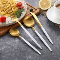 Thumbnail for White Gold Stainless Steel Cutlery Set - Casatrail.com