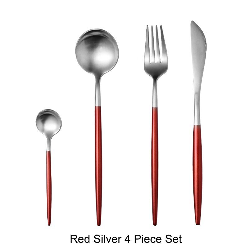 White Gold Stainless Steel Cutlery Set - Casatrail.com