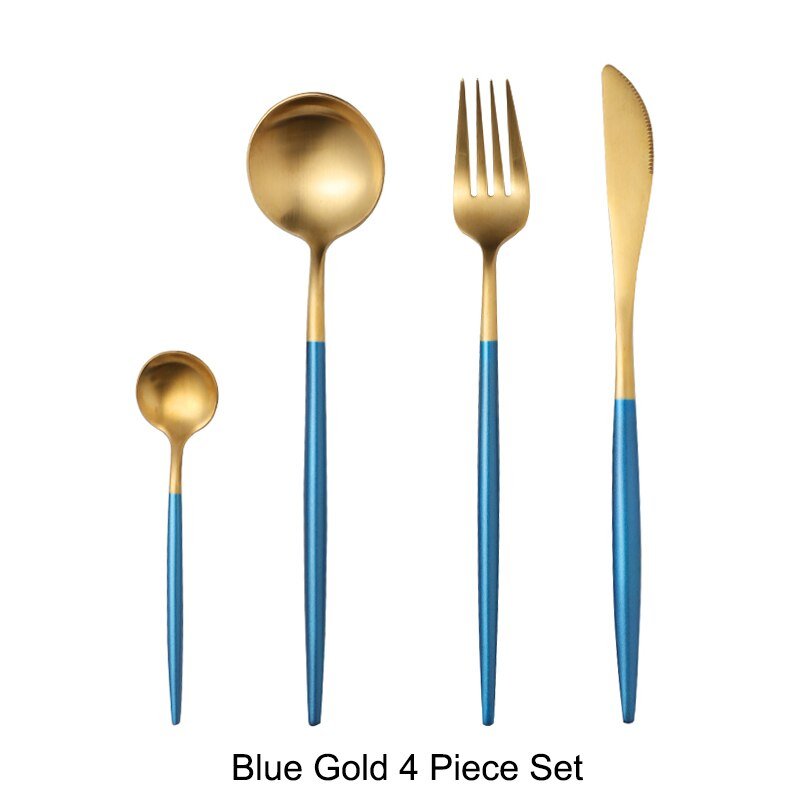 White Gold Stainless Steel Cutlery Set - Casatrail.com