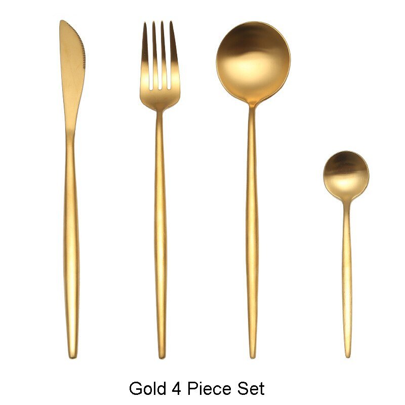 White Gold Stainless Steel Cutlery Set - Casatrail.com