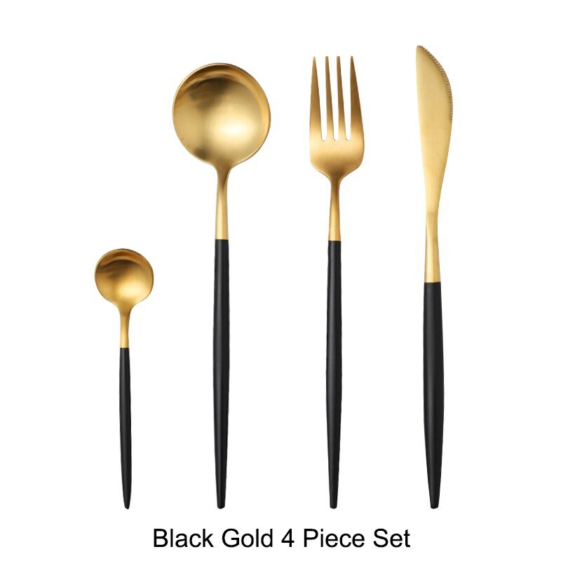 White Gold Stainless Steel Cutlery Set - Casatrail.com