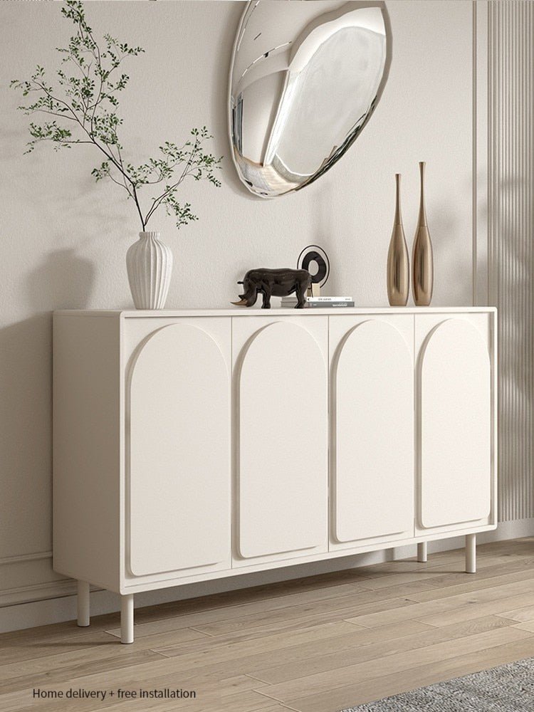 White Hallway Cabinet with 2 Doors and 4 Layers - Casatrail.com