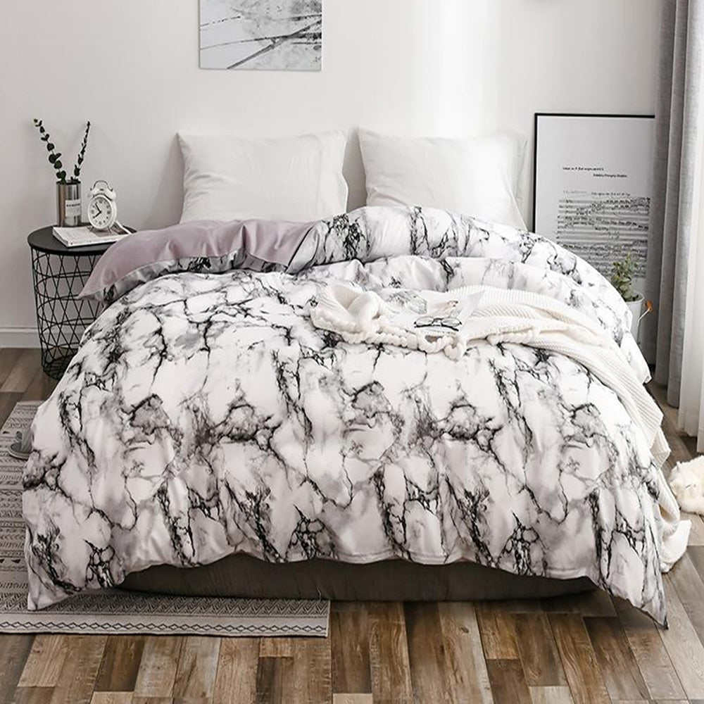 White Marble Pattern Bedding Set - Casatrail.com