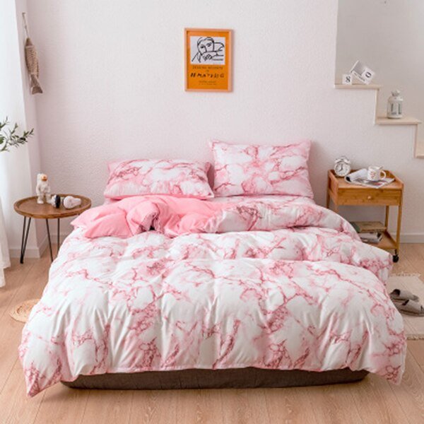 White Marble Pattern Bedding Set - Casatrail.com