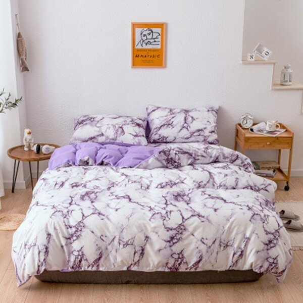 White Marble Pattern Bedding Set - Casatrail.com